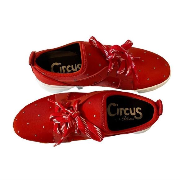 Circus by Sam Edelman. Red Canvas Low Top Lace Ups w/ Stud Details. So Fun!! - Picture 7 of 8